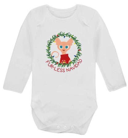 Furr-less navidad  baby vest long sleeved white 6-12 months
