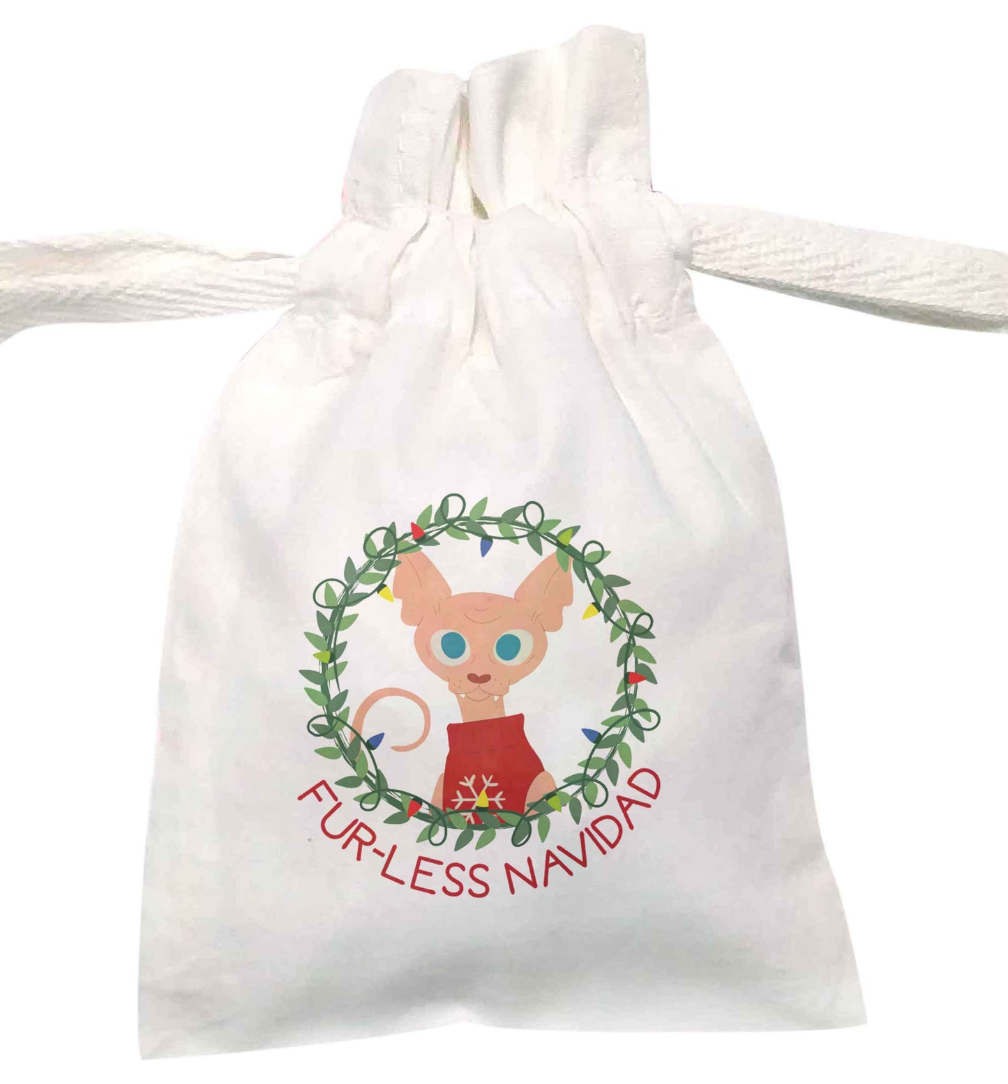Furr-less navidad  | XS - L | Pouch / Drawstring bag / Sack | Organic Cotton | Bulk discounts available!