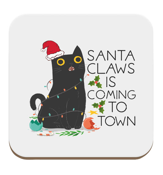 Santa claws is coming to town  set of four coasters