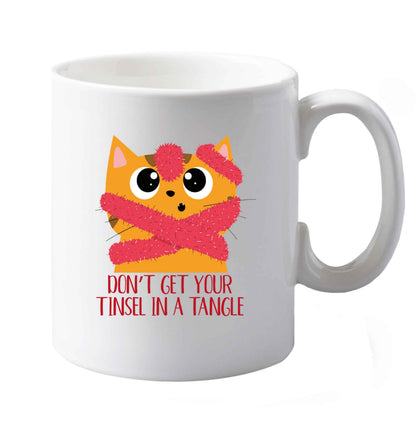 10 oz Don't get your tinsel in a tangle ceramic mug both sides