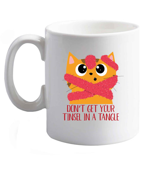 10 oz Don't get your tinsel in a tangle ceramic mug right handed