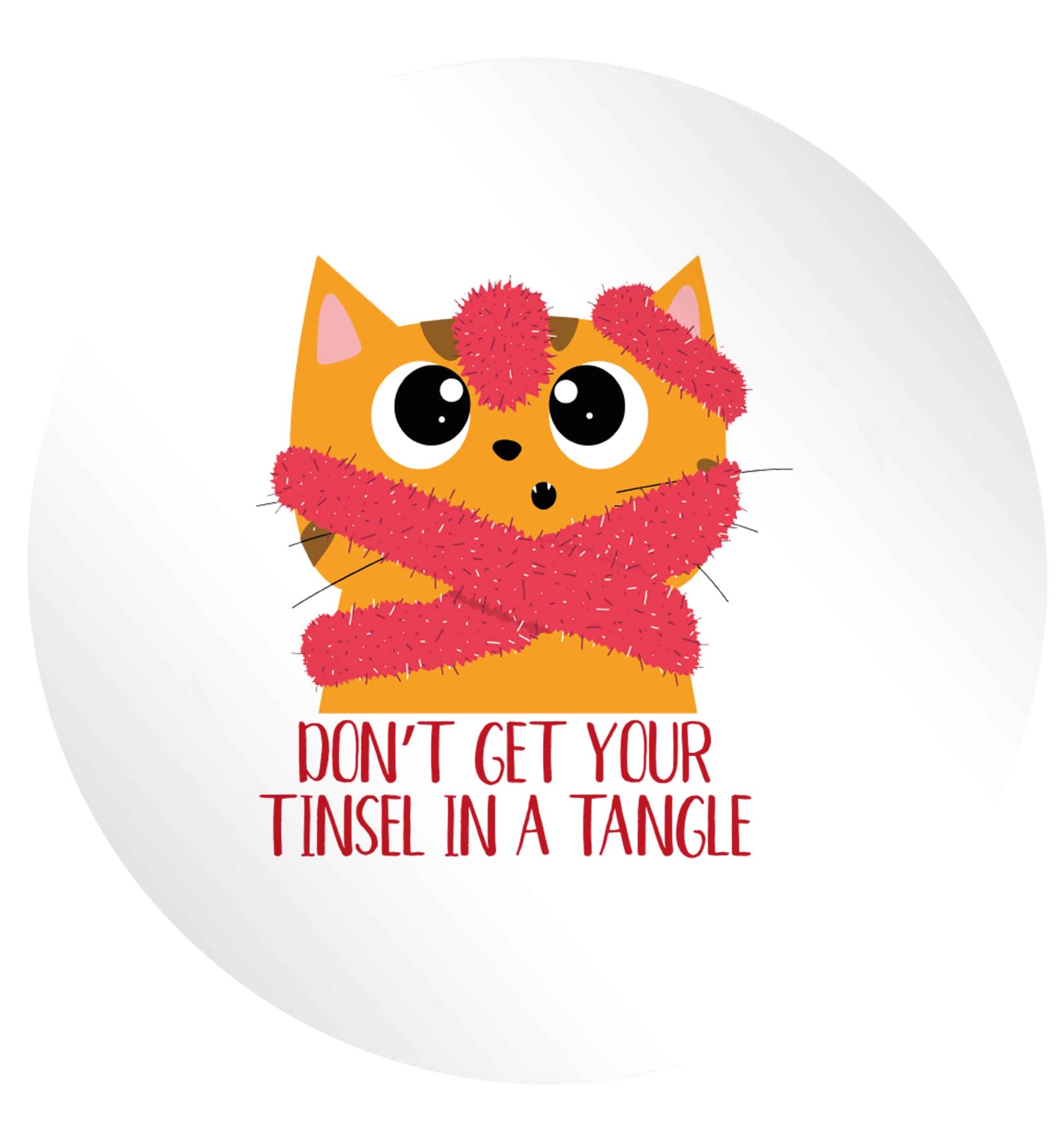 Don't get your tinsel in a tangle 24 @ 45mm matt circle stickers