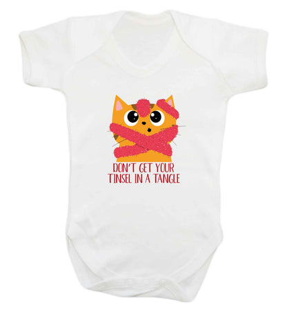 Don't get your tinsel in a tangle baby vest white 18-24 months