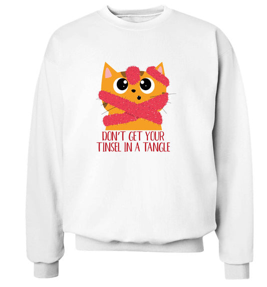 Don't get your tinsel in a tangle adult's unisex white sweater 2XL