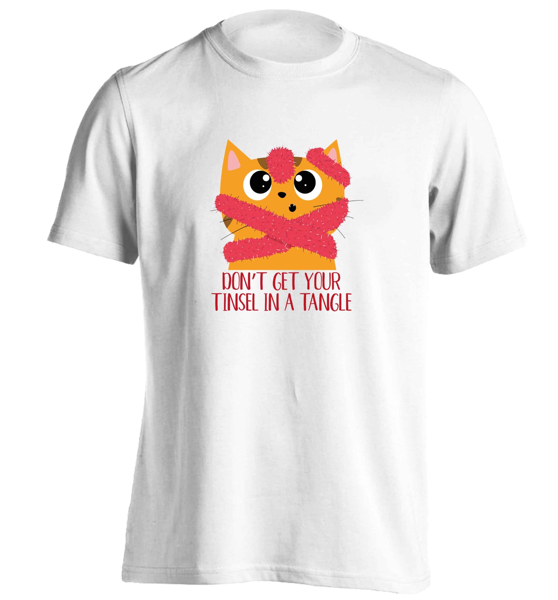 Don't get your tinsel in a tangle adults unisex white Tshirt 2XL