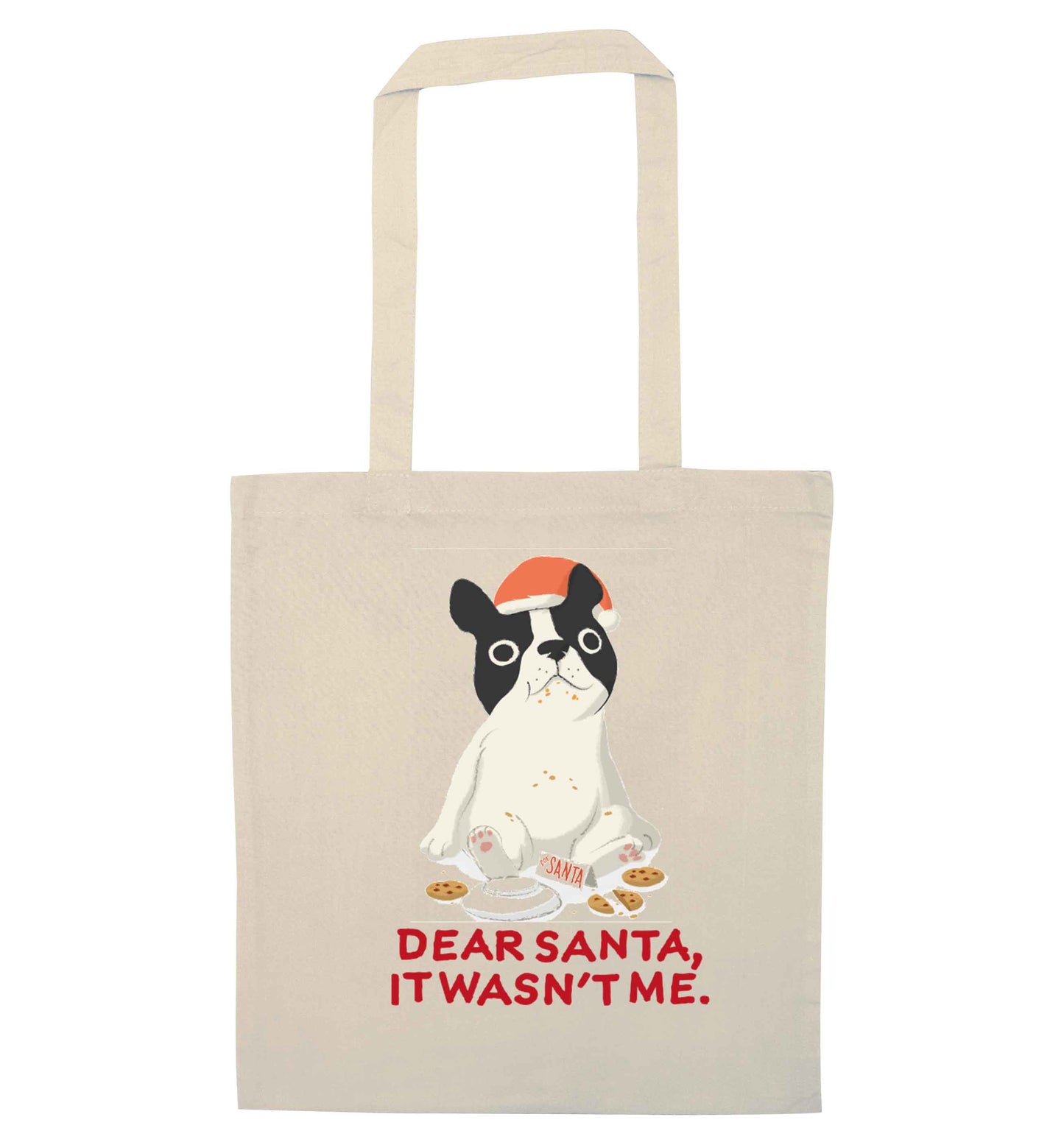Dear Santa it wasn't me natural tote bag