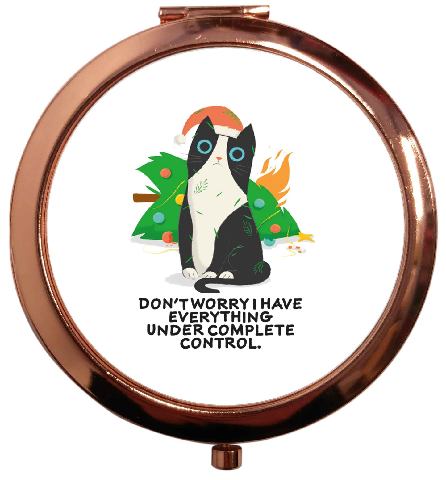 Don't worry I have everything under complete control rose gold circle pocket mirror