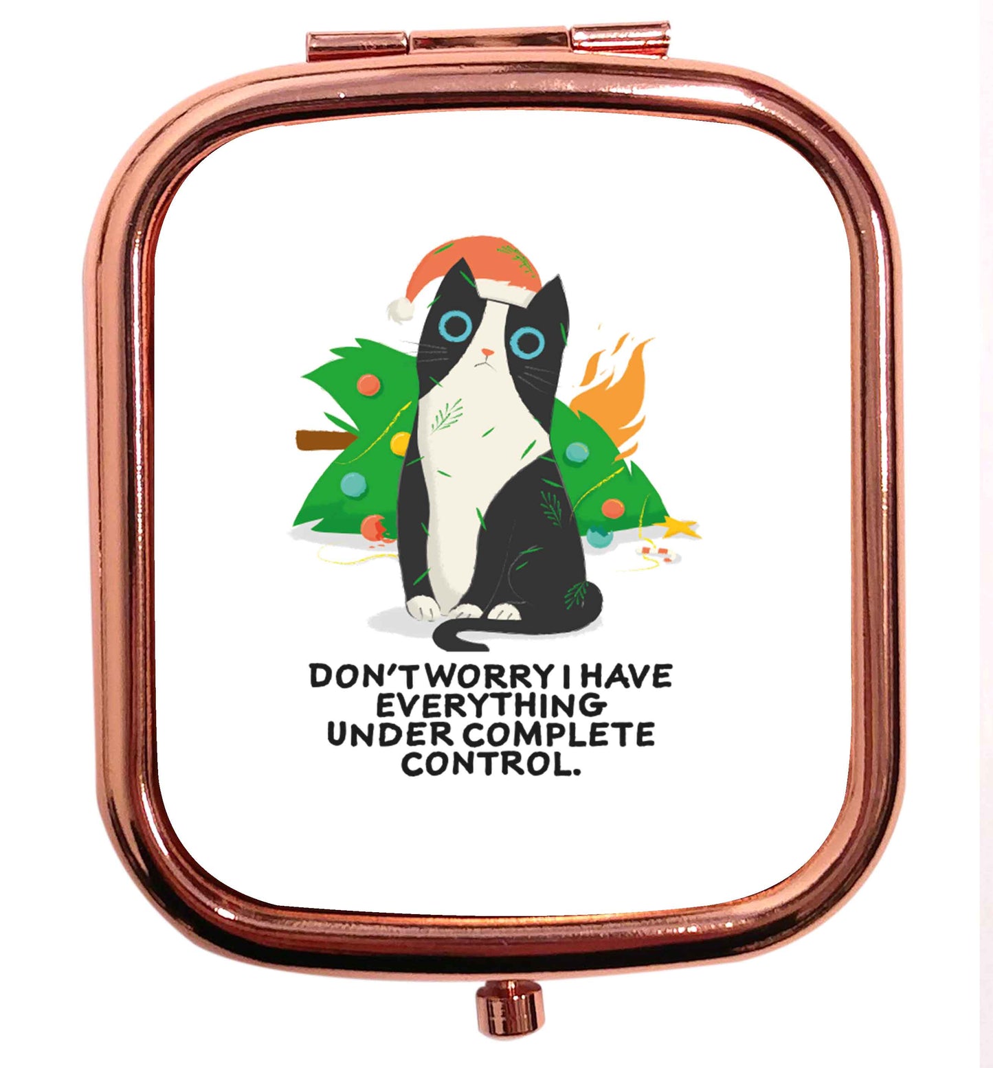 Don't worry I have everything under complete control rose gold square pocket mirror