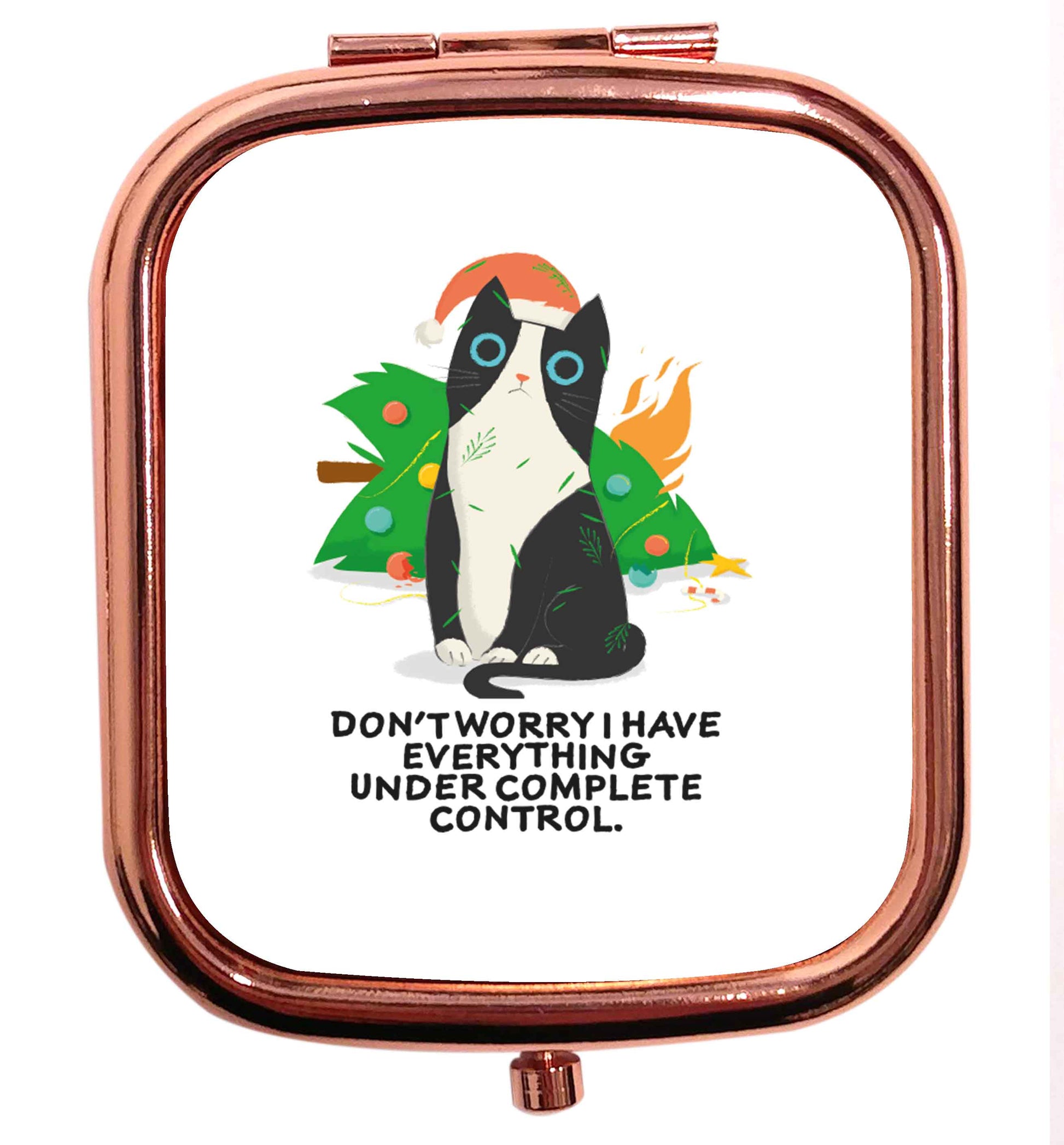 Don't worry I have everything under complete control rose gold square pocket mirror