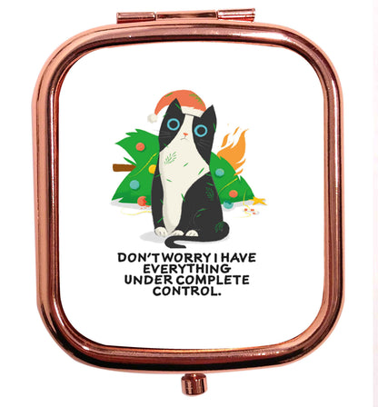 Don't worry I have everything under complete control rose gold square pocket mirror