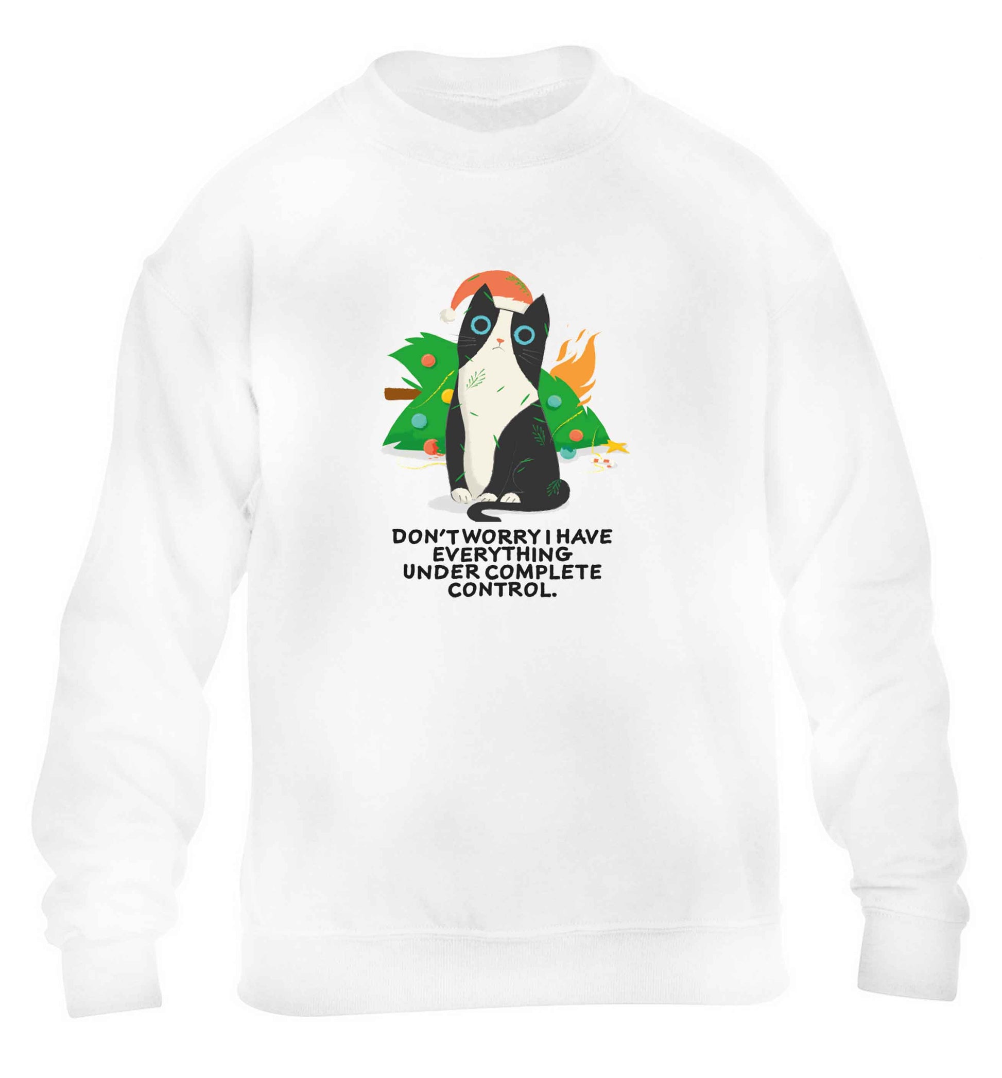 Don't worry I have everything under complete control children's white sweater 12-13 Years
