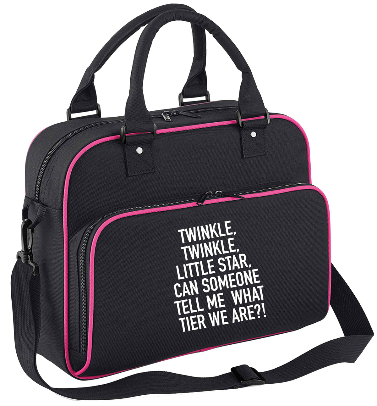 Twinkle twinkle, little star does anyone know what tier we are? children's dance bag black with pink detail