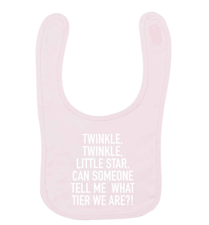 Twinkle twinkle, little star does anyone know what tier we are? pale pink baby bib