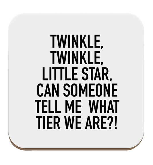 Twinkle twinkle, little star does anyone know what tier we are? set of four coasters