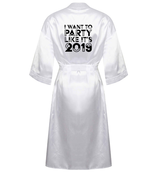I want to party like it's 2019 XL/XXL white ladies dressing gown size 16/18