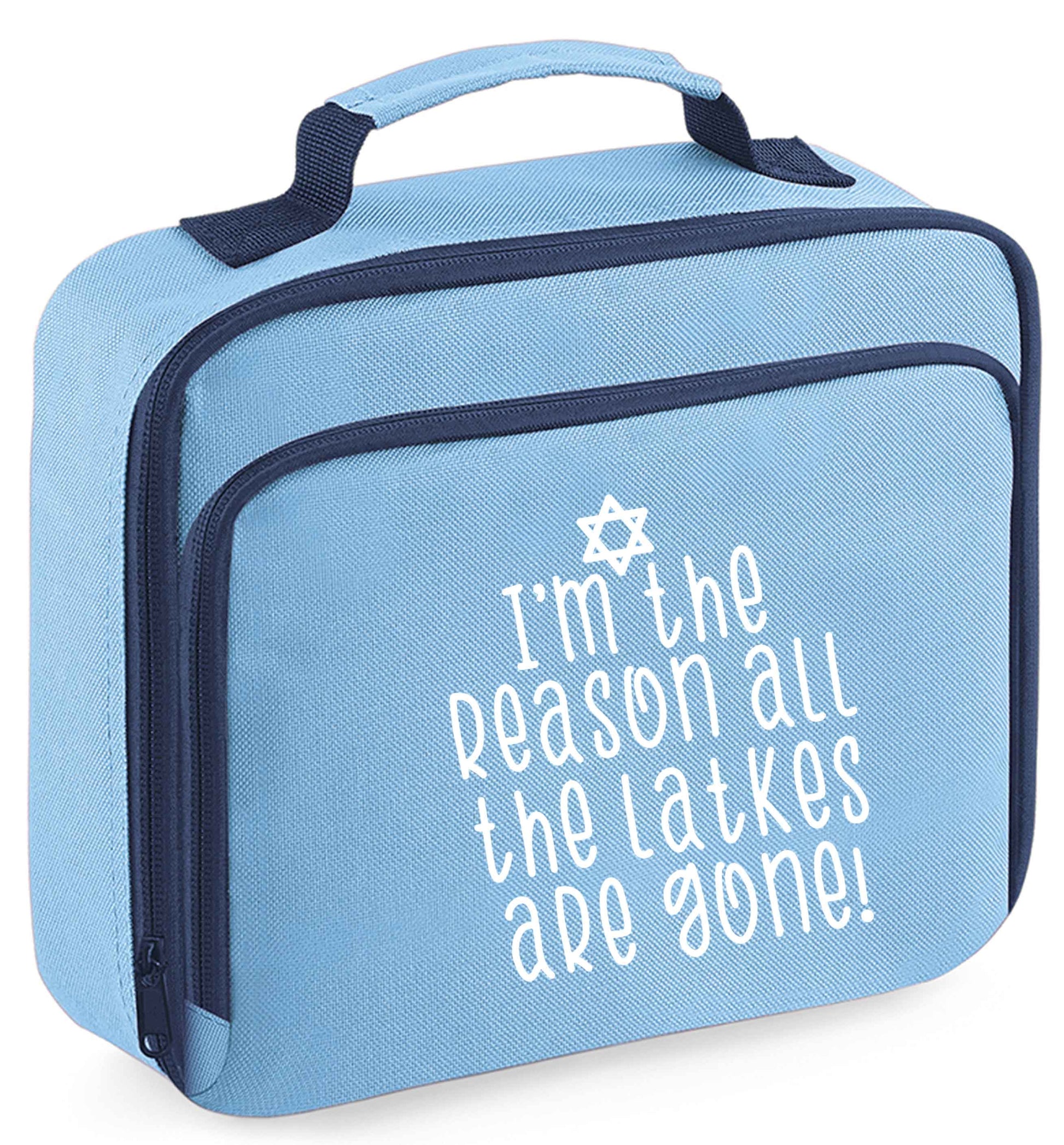 I'm the reason all the latkes are gone insulated blue lunch bag cooler