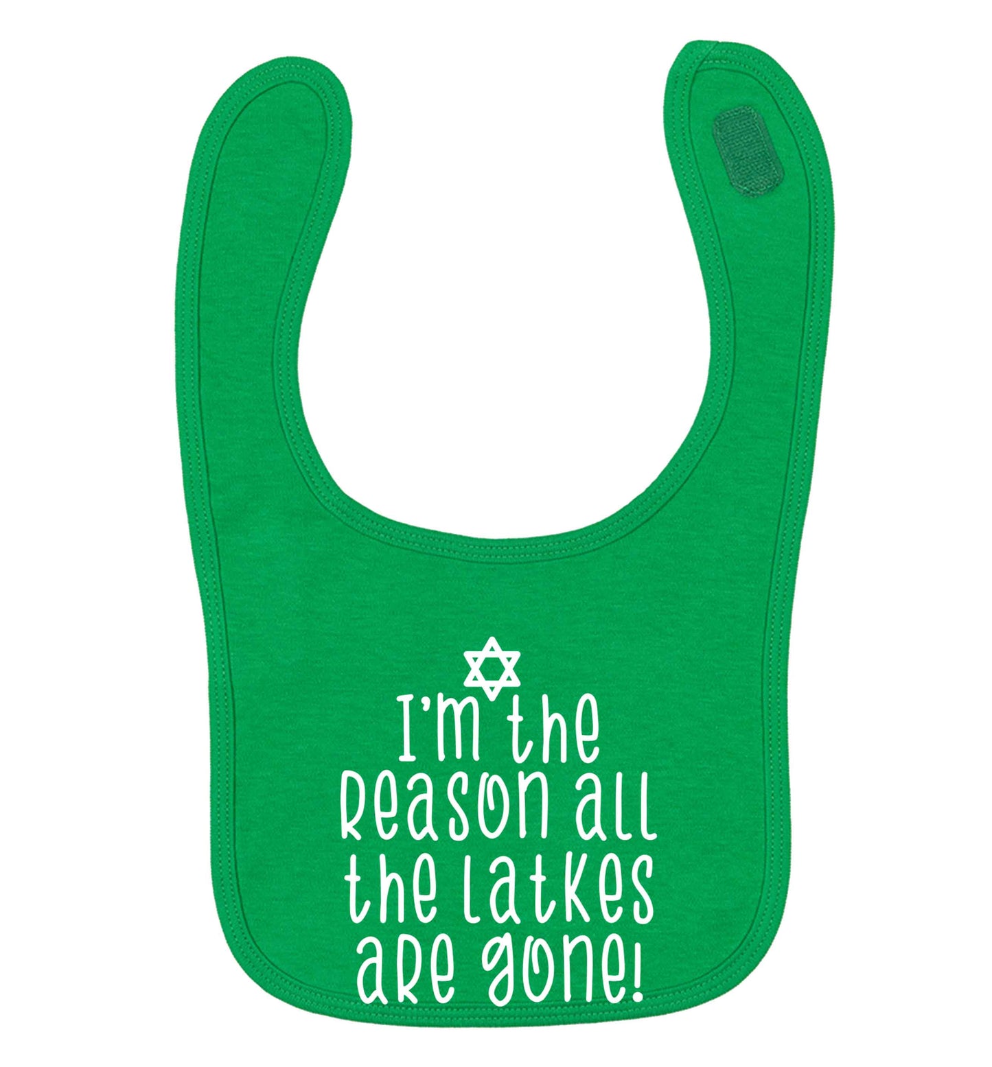I'm the reason all the latkes are gone green baby bib