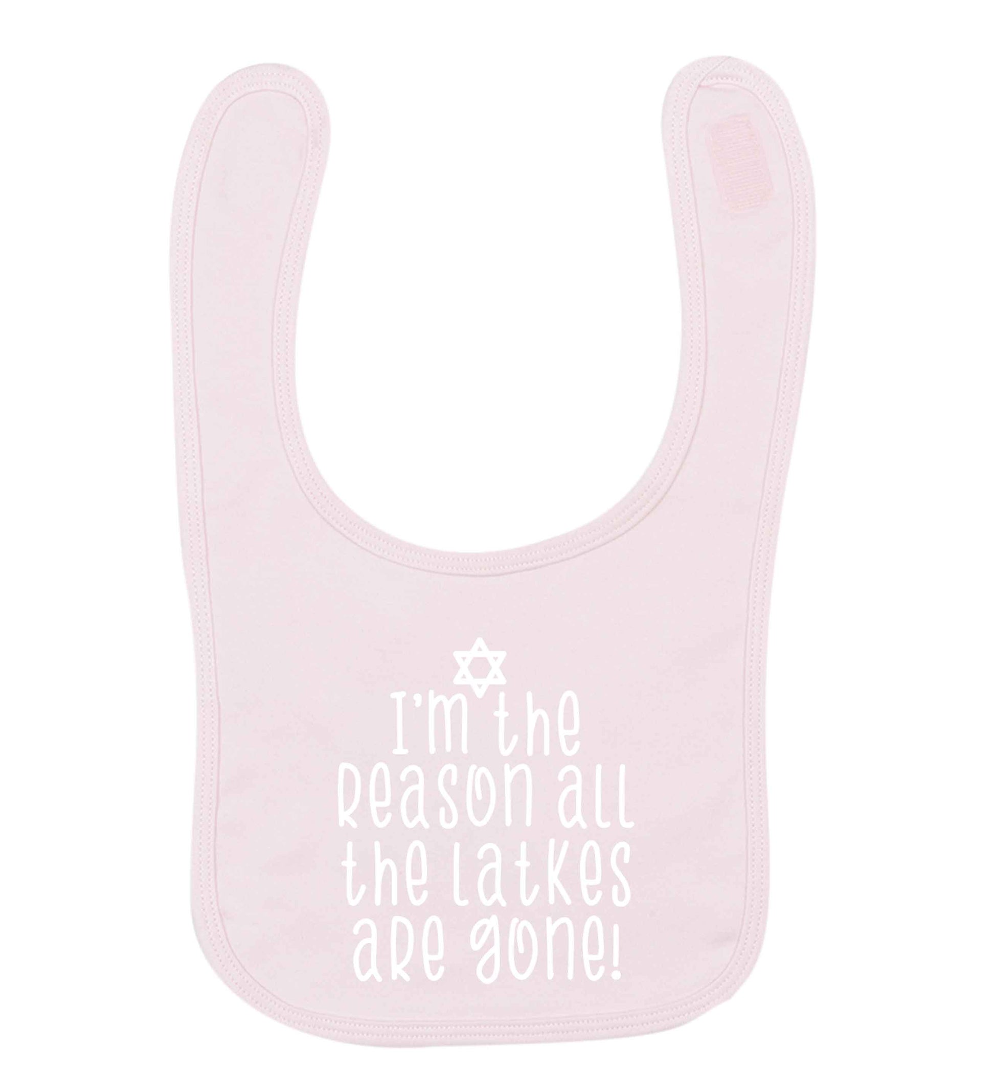 I'm the reason all the latkes are gone pale pink baby bib