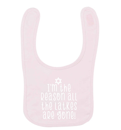 I'm the reason all the latkes are gone pale pink baby bib