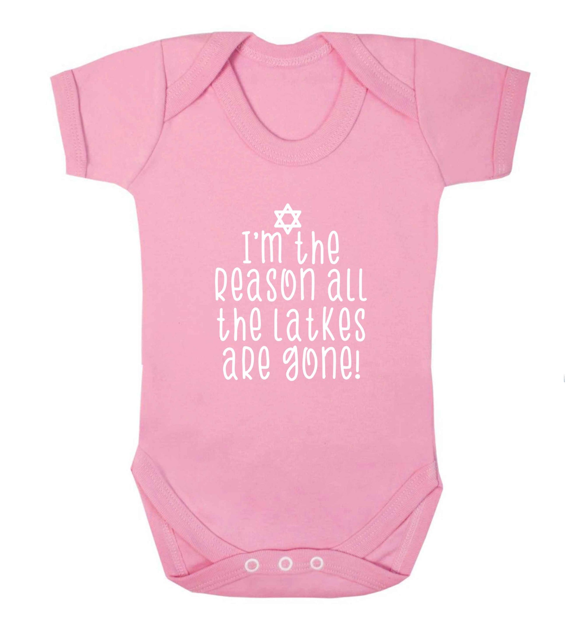 Happy challah days baby vest pale pink 18-24 months