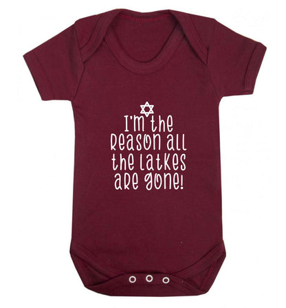 Happy challah days baby vest maroon 18-24 months