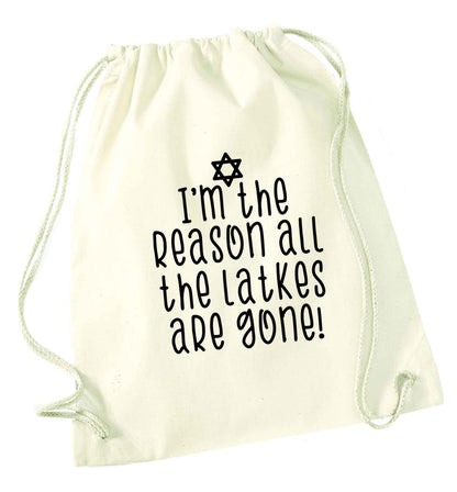 Happy challah days natural drawstring bag