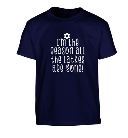 I'm the reason all the latkes are gone Children's navy Tshirt 12-13 Years