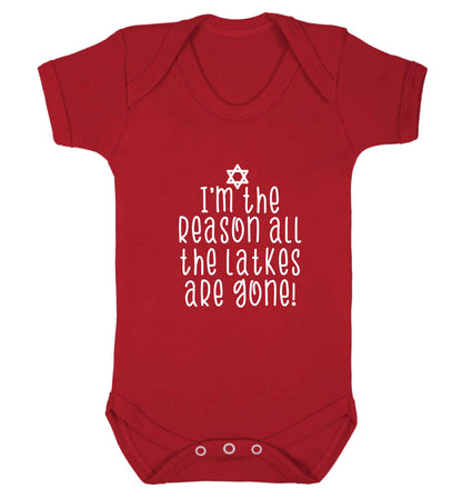 Happy challah days baby vest red 18-24 months