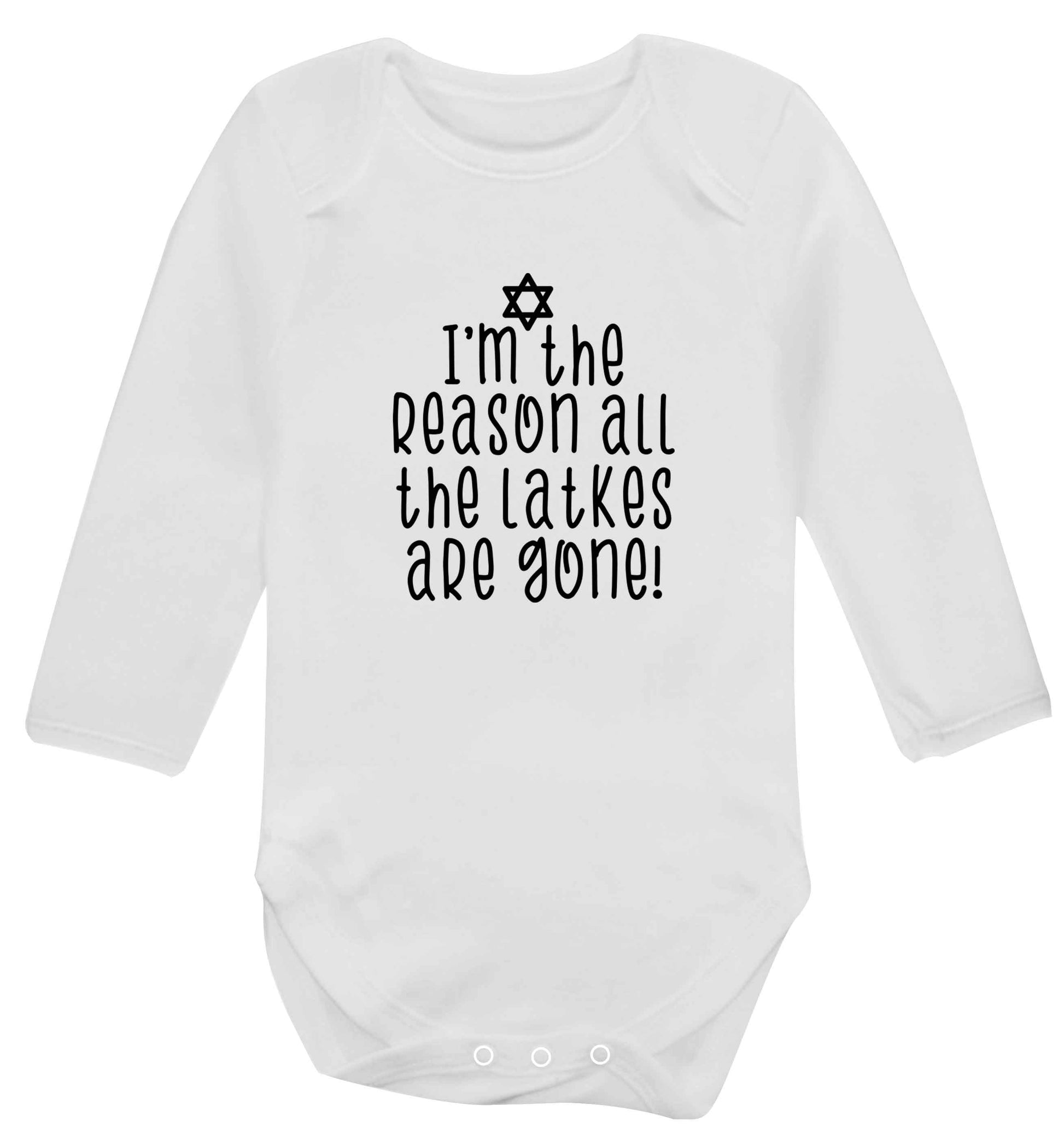 Happy challah days baby vest long sleeved white 6-12 months