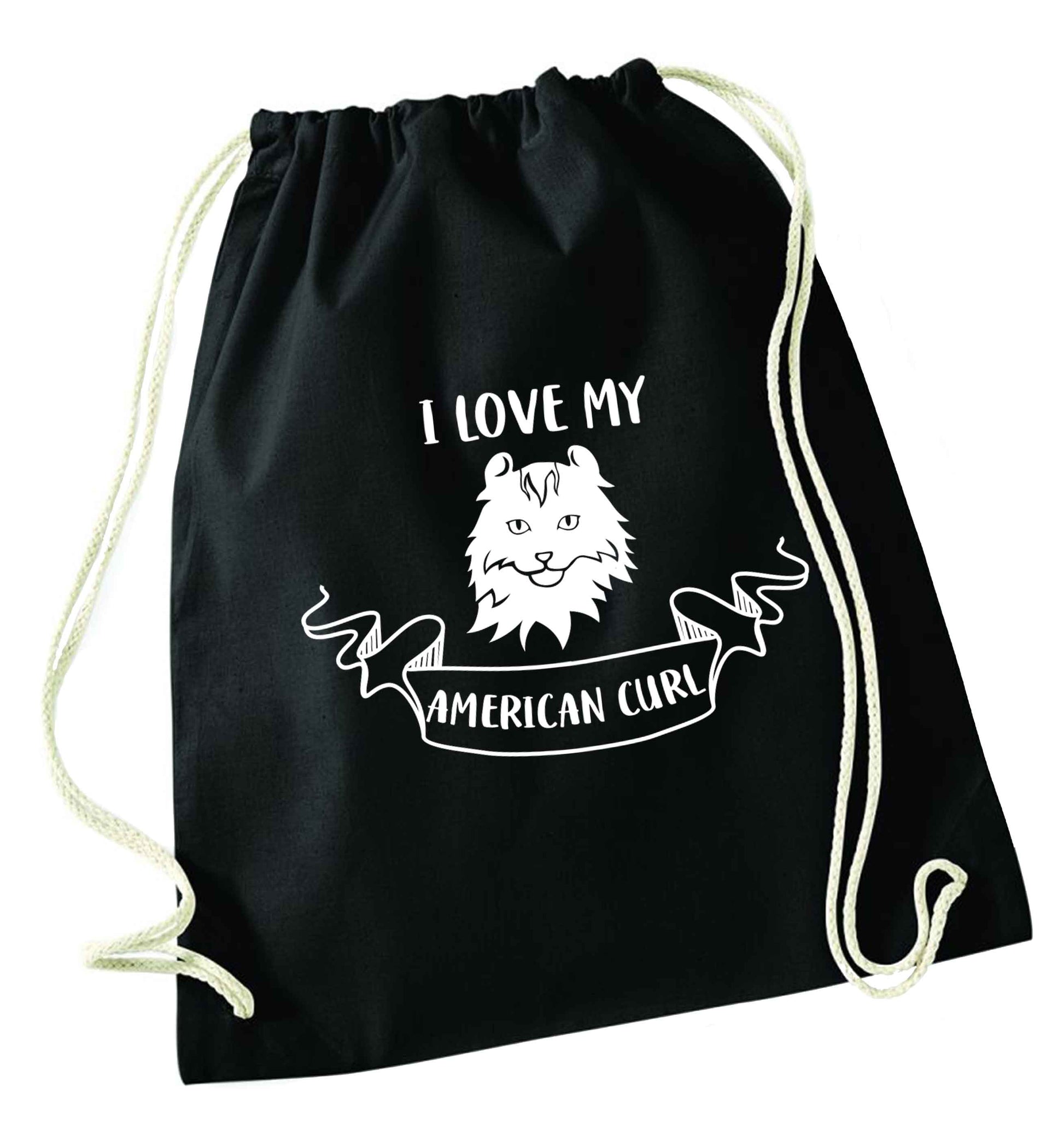 I love my American curl black drawstring bag