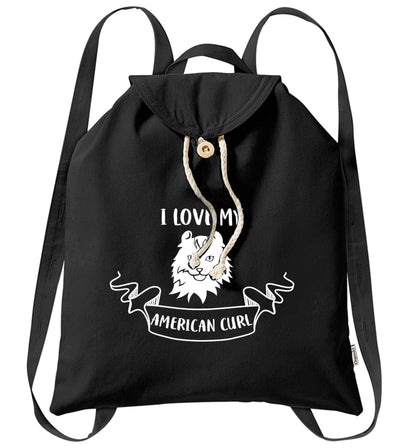 I love my American curl organic cotton backpack tote with wooden buttons in black