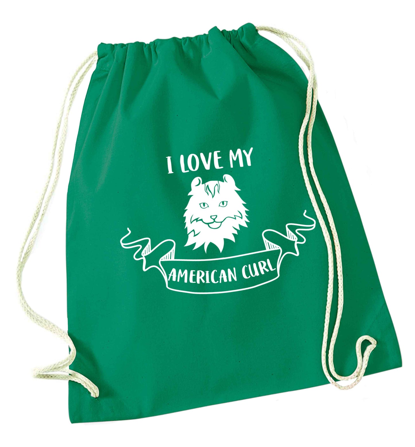 I love my American curl green drawstring bag