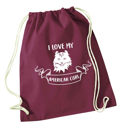 I love my American curl maroon drawstring bag