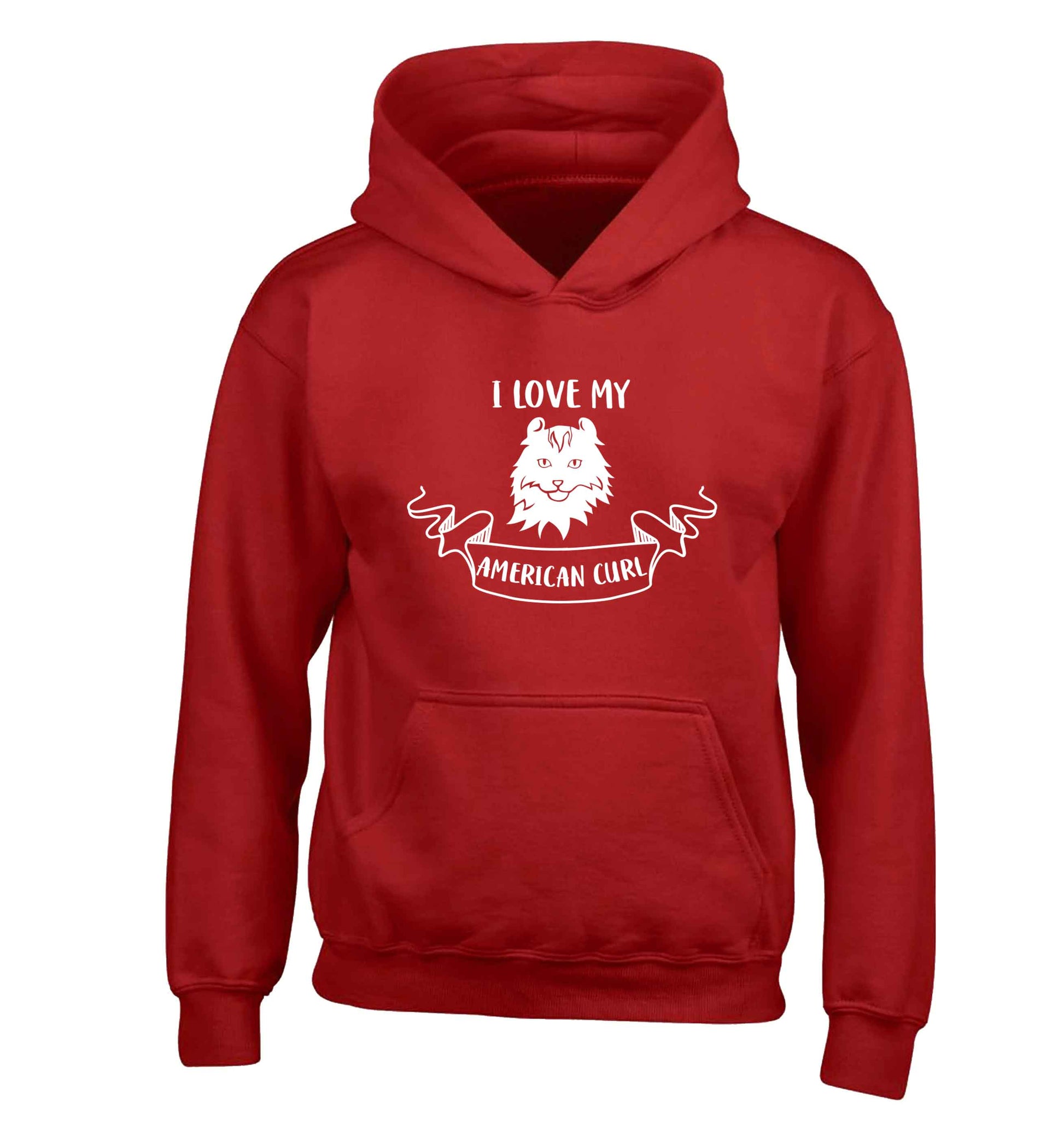 I love my American curl children's red hoodie 12-13 Years