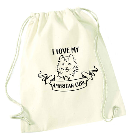 I love my American curl natural drawstring bag
