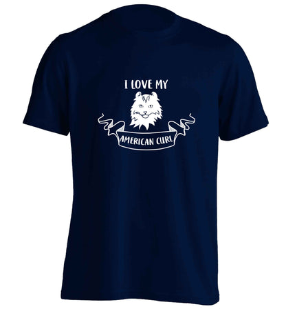 I love my American curl adults unisex navy Tshirt 2XL