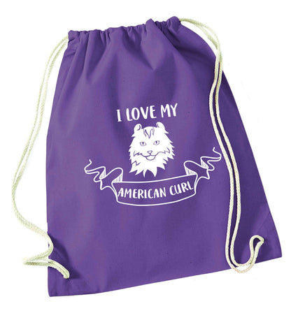 I love my American curl purple drawstring bag