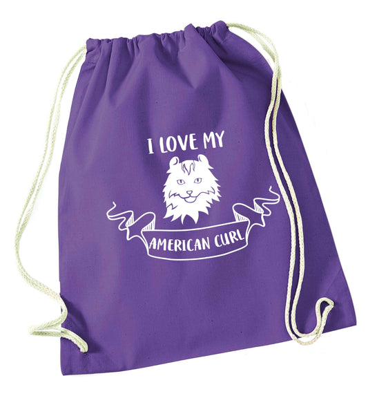 I love my American curl purple drawstring bag