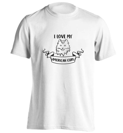 I love my American curl adults unisex white Tshirt 2XL
