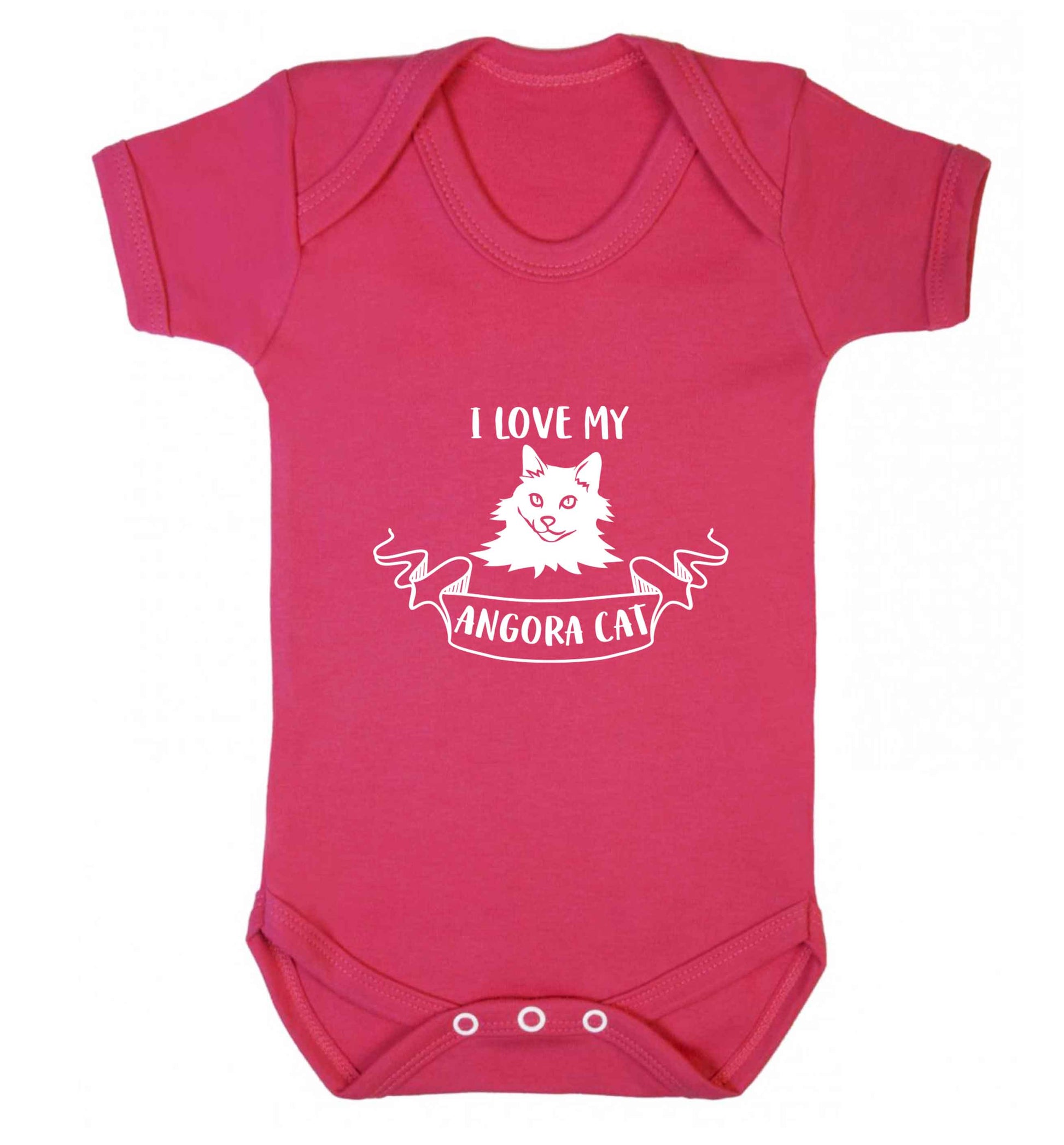 I love my angora cat baby vest dark pink 18-24 months