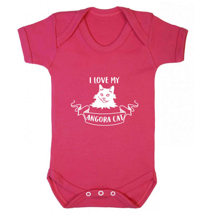 I love my angora cat baby vest dark pink 18-24 months