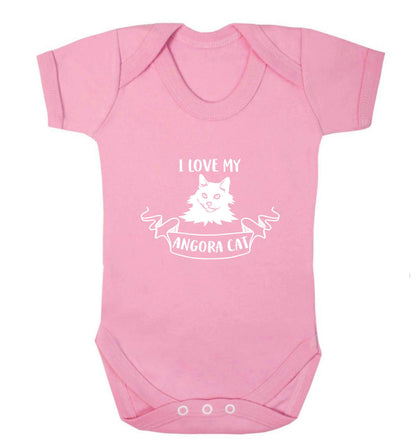 I love my angora cat baby vest pale pink 18-24 months