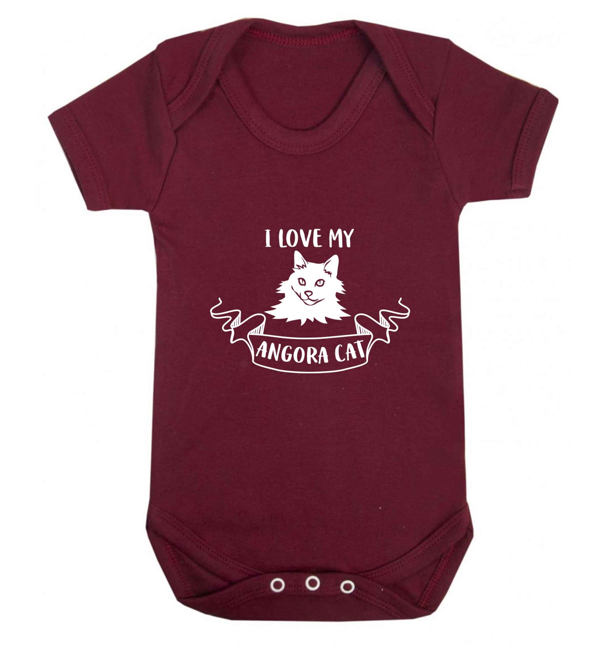 I love my angora cat baby vest maroon 18-24 months