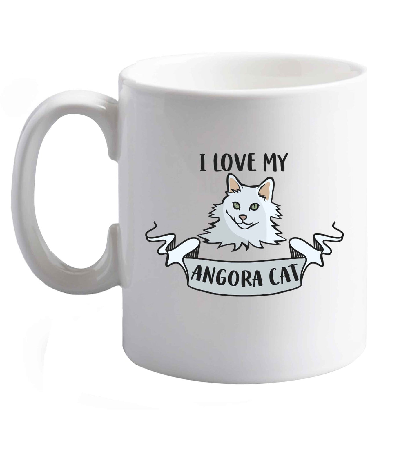 10 oz I love my angora cat ceramic mug right handed