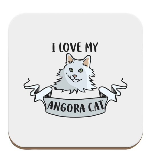 I love my angora cat set of four coasters