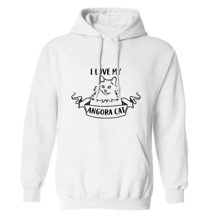 I love my angora cat adults unisex white hoodie 2XL