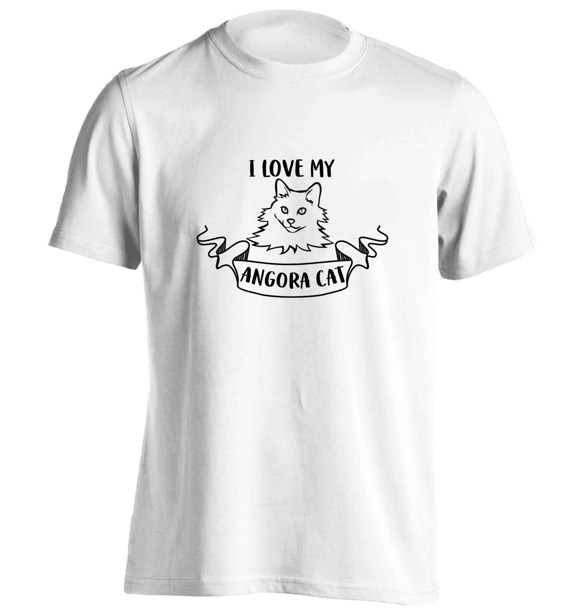 I love my angora cat adults unisex white Tshirt 2XL