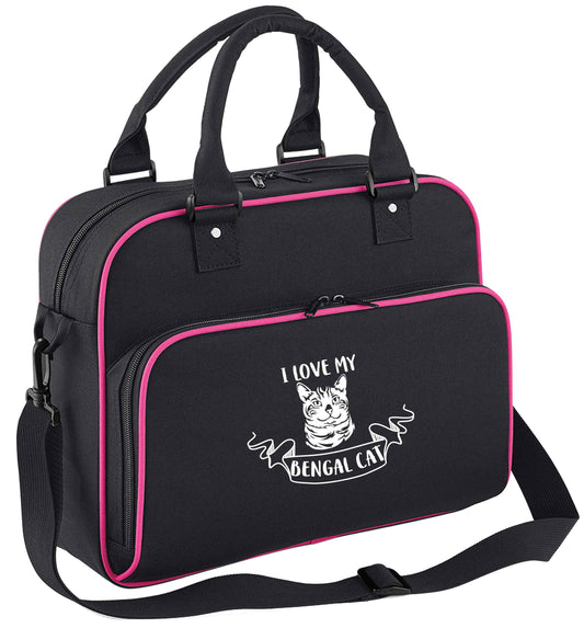 I love my begnal cat children's dance bag black with pink detail