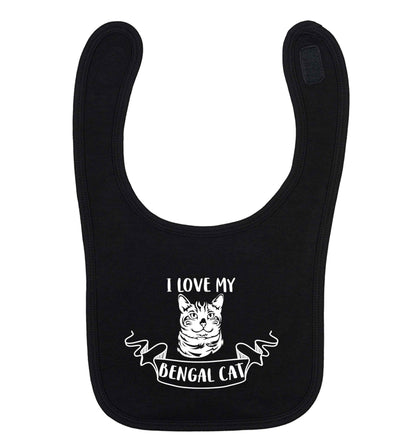 I love my begnal cat black baby bib