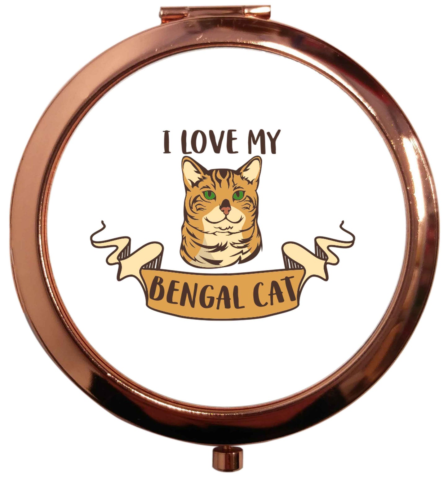 I love my begnal cat rose gold circle pocket mirror